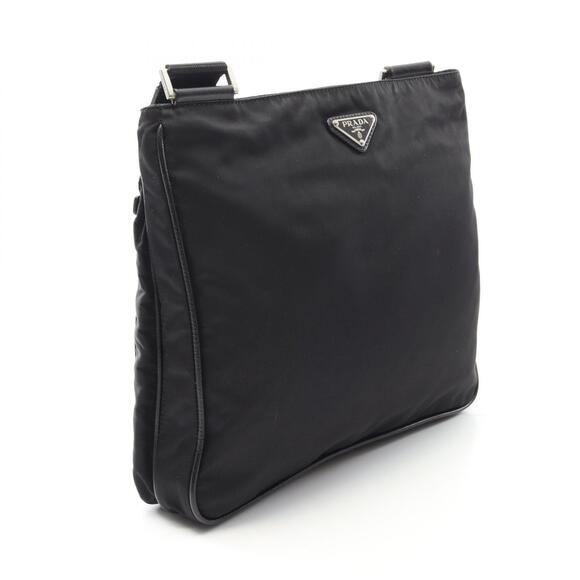 PRADA Shoulder Bag Nylon Saffiano Leather Black - Picture 2 of 5